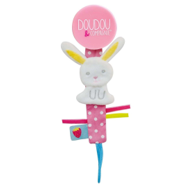 Vanilla/strawberry pacifier clip - Rabbit 