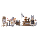 Decorated Life Collection PVC statuette Tea Time Cats - Cat Town Bakery Staff & Customer Set 12 cm