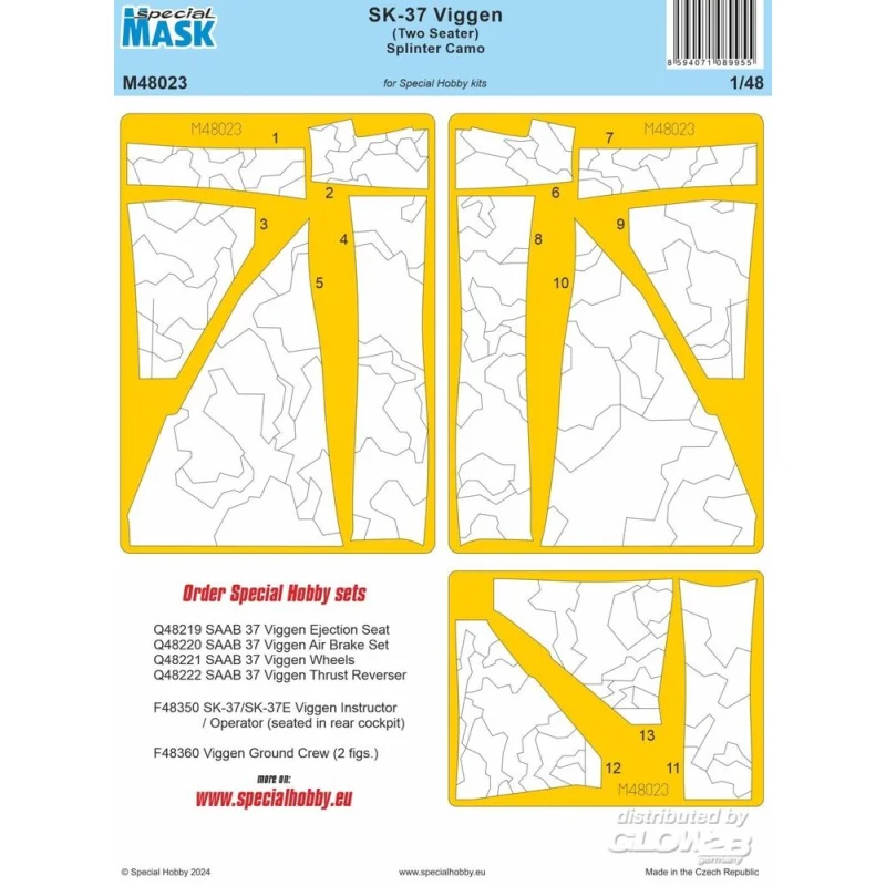 SK-37 Viggen (Two Seater) Splinter Camo MASK Figure 
