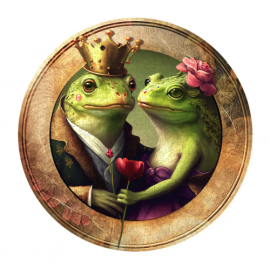 Wooden puzzle – Love and Frogs – 550 pcs (50 unique pcs) 
