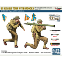 US ASSAULT TEAM WITH BAZOOKA, WW2 US GIs with Bazooka M1A1 rocket launcher Normandy, 1944 MIRAGE HOBBY