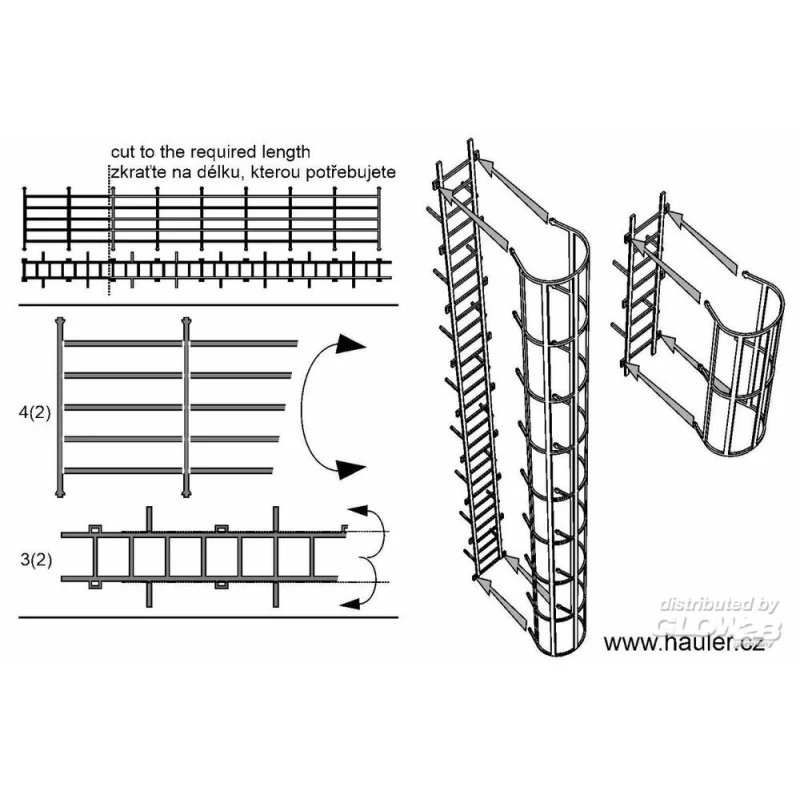 Safety cage ladders Model car kit