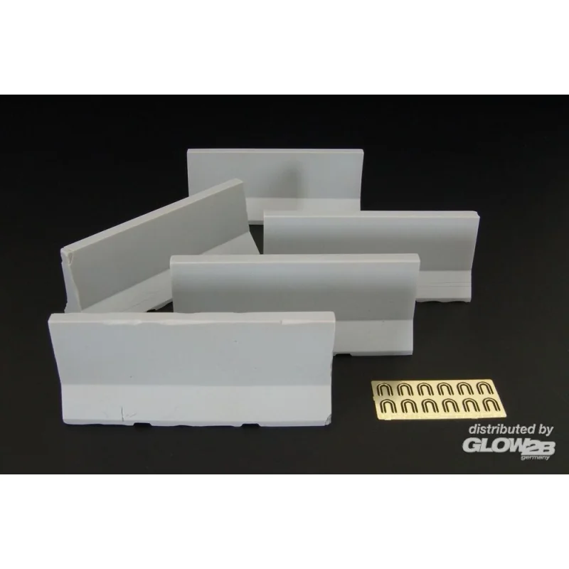 Modern concrete road barriers Model kit 