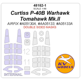 Curtiss P-40B Warhawk / Tomahawk Mk.II (designed to be used with Airfix kits) AXA05130A, AA05133, A05133A) - (Double-sided) whee