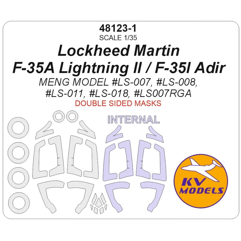 Lockheed-Martin F-35A Lightning II / F-35I Adir (Meng Model LS-007, LS-008, LS-011, LS-018, LS007RGA) - Double sided wheels and 