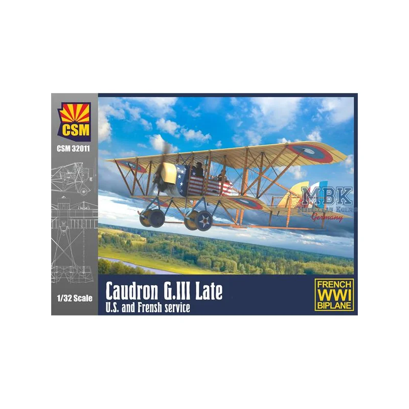 Caudron G.III Late, U.S. and French service Model kit 