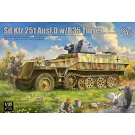 BORDER MODEL: 1/35; Sd.Kfz.251 /1 Ausf.D with R35 turret with PE and workable tracks Model kit 