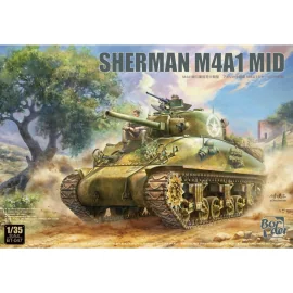 BORDER MODEL: 1/35; Sherman M4A1 Mid production with PE, metal barrel, 3D light guards and stowage Model kit 