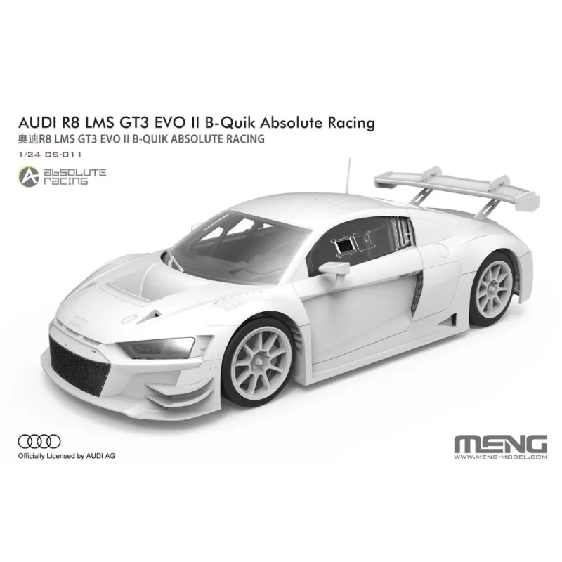 MENG MODEL: 1/24; AUDI R8 LMS GT3 EVO II B-Quik Absolute Racing Model car kit