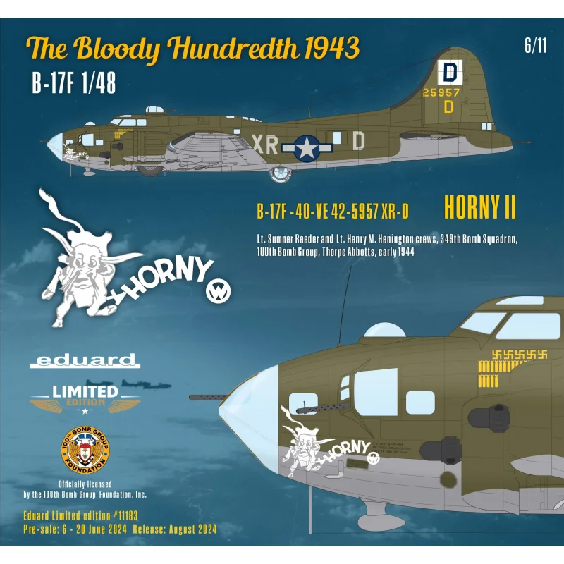 The Bloody Hundredth 1943 B-17F Flying Fortress - Limited Edition 1/48