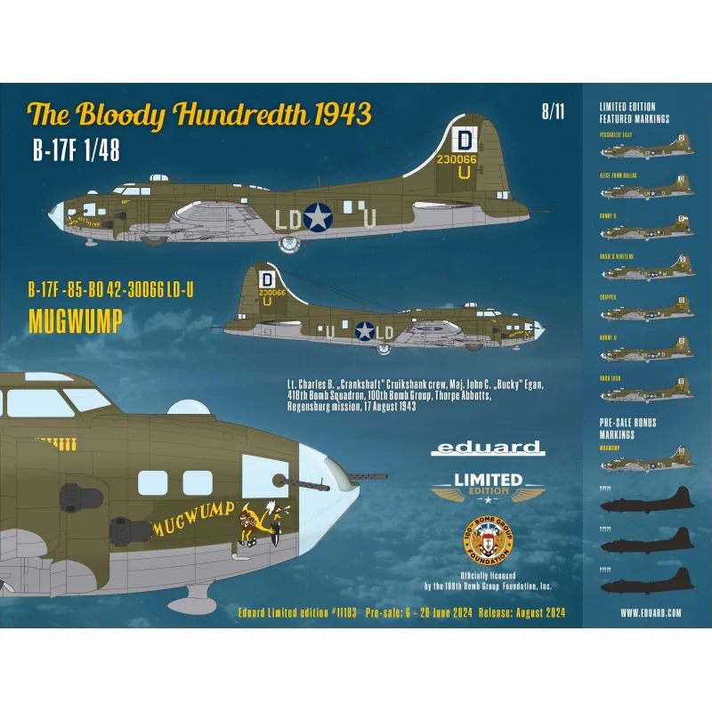 The Bloody Hundredth 1943 B-17F Flying Fortress - Limited Edition 1/48