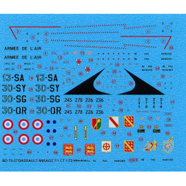 Re-printed!!! Dassault-Mirage F.1CT (4) No 245/13-SA EC 3/13 Auvergne 1993; No 226/30-SY EC1/30 Alsace 2006; No 278/30-SG EC1/30