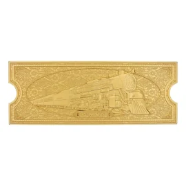 The Polar Express Replica Train Ticket 24k Gold Plated Limited Edition 