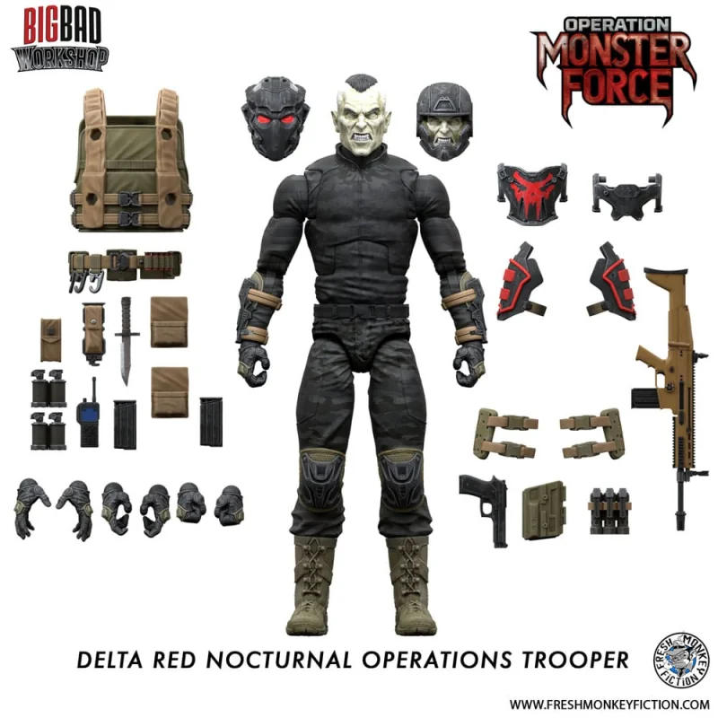 Operation: Monster Force action figure 1/12 Delta Red Nocturnal Operations Trooper 15 cm Figure