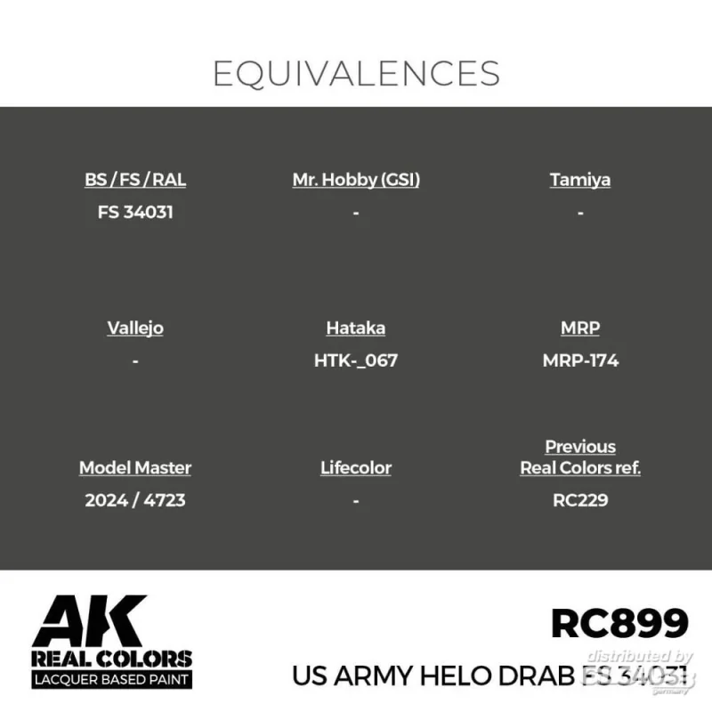 US Army Helo Drab FS 34031 17 ml. Acrylic model paint