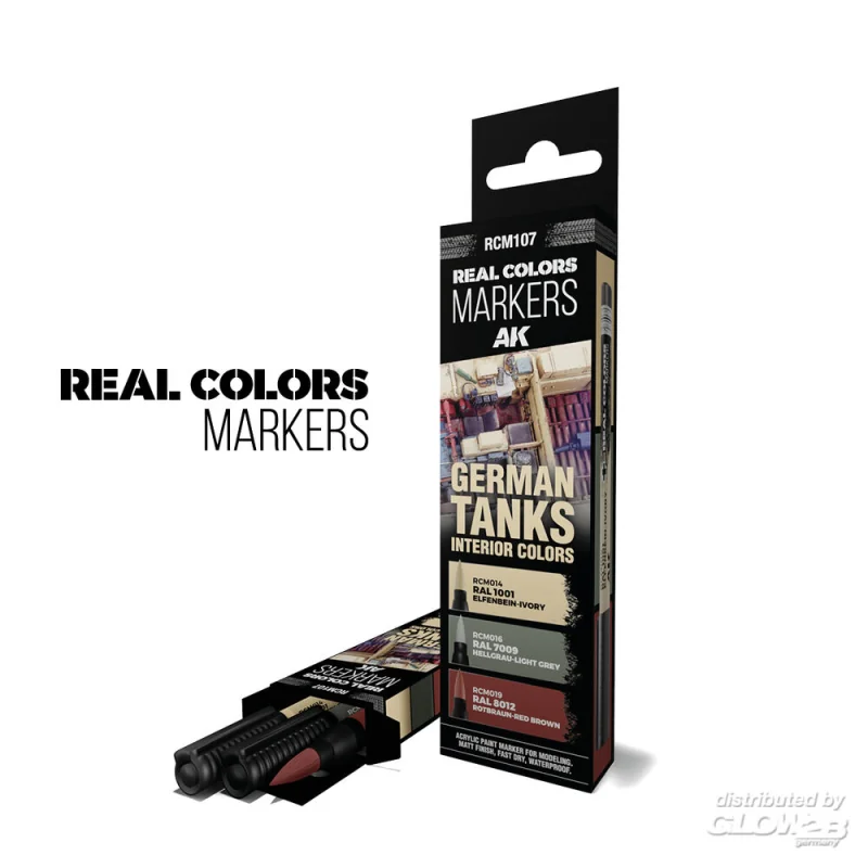 GERMAN TANKS INTERIOR COLORS - SET 3 REAL COLORS MARKERS Paint 