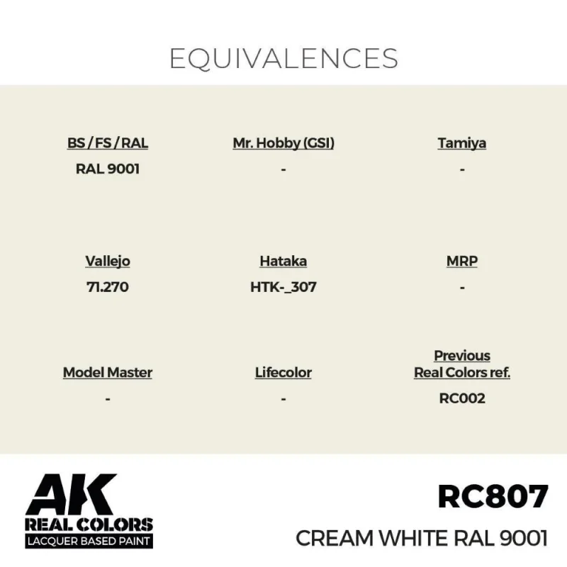 AK INTERACTIVE: Real Colors Cream White RAL 9001 17 ml. AK Interactive