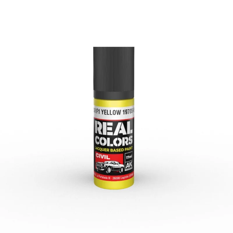 AK INTERACTIVE: Real Colors French F1 Yellow 1970s-1980s 17ml. Paint 