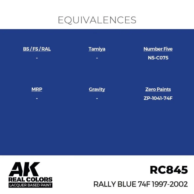 AK INTERACTIVE: Real Colors Rally Blue 74F 1997-2002 17 ml. AK Interactive