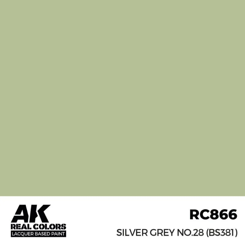 AK INTERACTIVE: Real Colors Silver Grey No.28 (BS381) 17 ml. Acrylic model paint