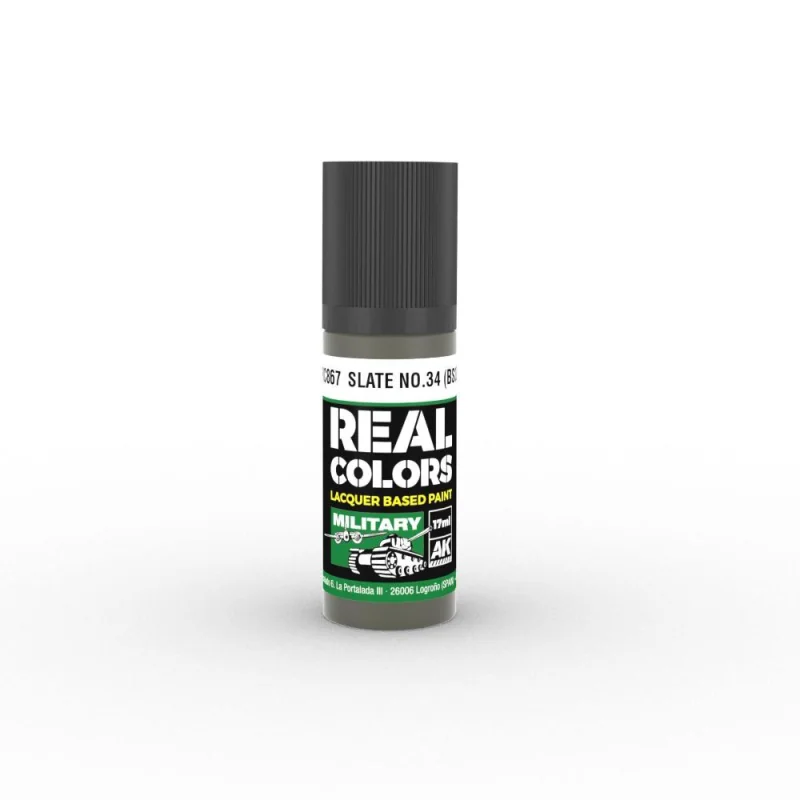 AK INTERACTIVE: Real Colors Slate No.34 (BS381) 17 ml. Paint 