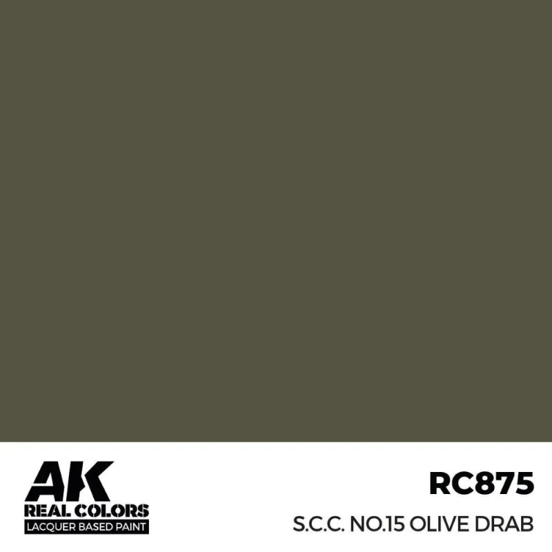 AK INTERACTIVE: Real Colors S.C.C. No.15 Olive Drab 17 ml. Acrylic model paint