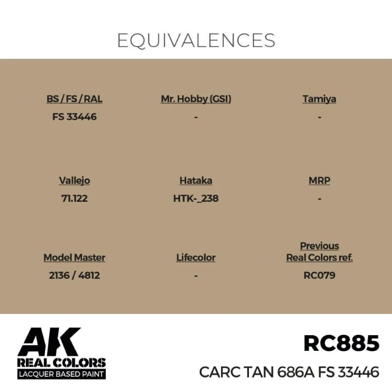 AK INTERACTIVE: Real Colors CARC Tan 686A FS 33446 17 ml. AK Interactive