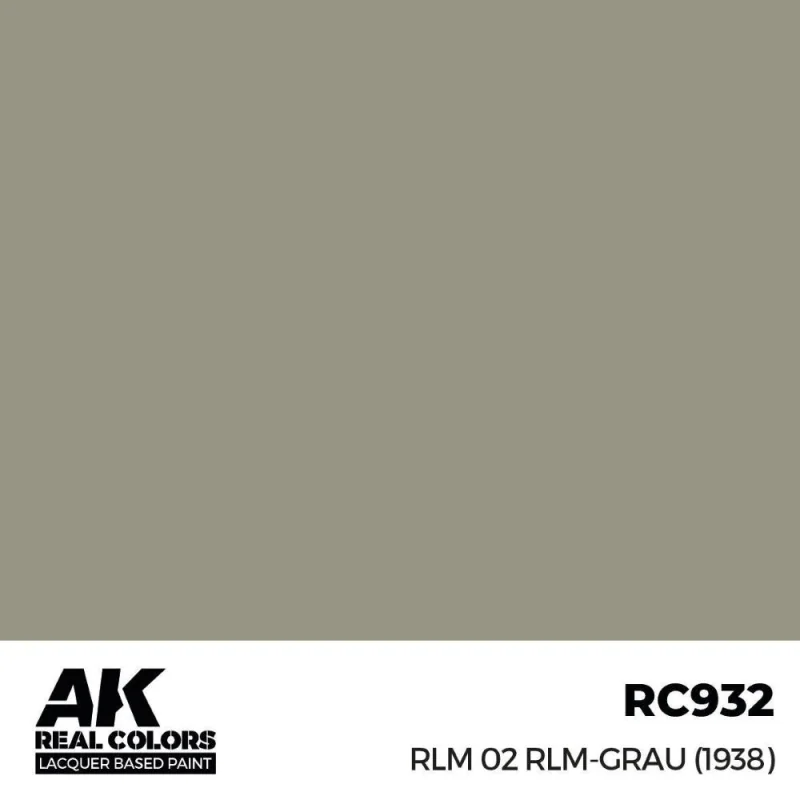 AK INTERACTIVE: Real Colors RLM 02 RLM-GRAU (1938) 17 ml. Acrylic model paint