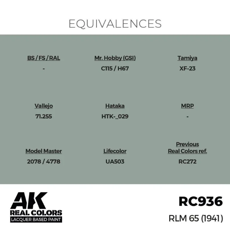 AK INTERACTIVE: Real Colors RLM 65 (1941) 17 ml. AK Interactive