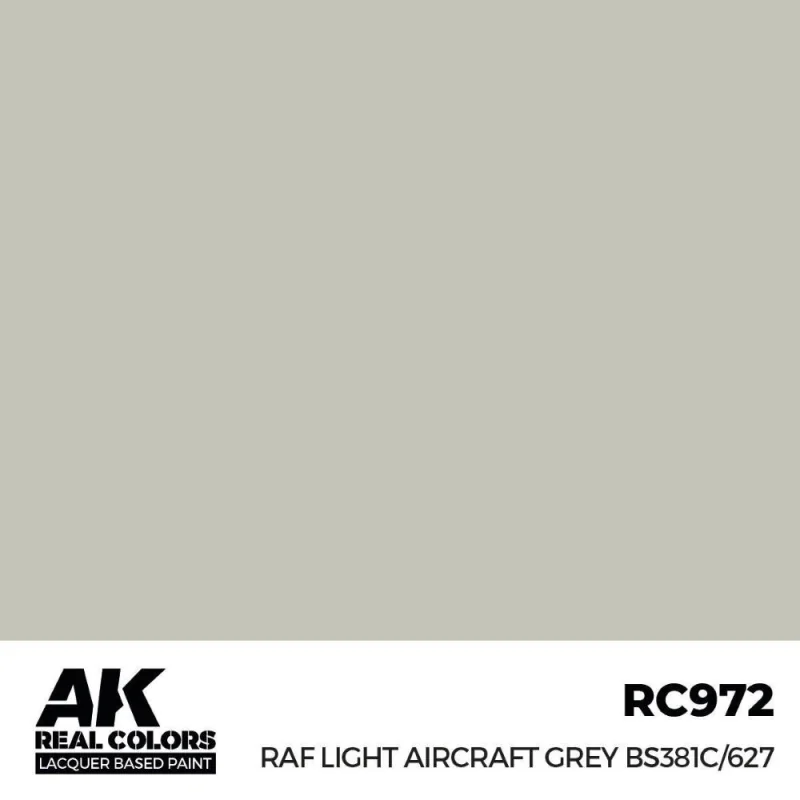 AK INTERACTIVE: Real Colors RAF Light Aircraft Grey BS381C/627 17 ml. Acrylic model paint