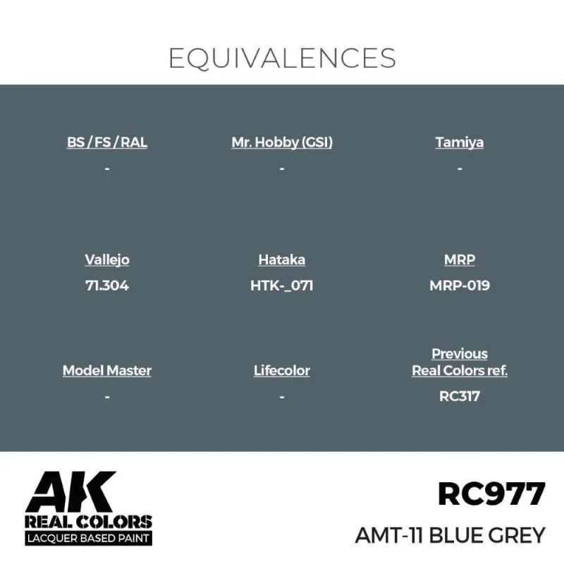 AK INTERACTIVE: Real Colors AMT-11 Blue Grey 17 ml. AK Interactive