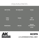 AK INTERACTIVE: Real Colors A-14 Interior Steel Grey 17 ml. AK Interactive