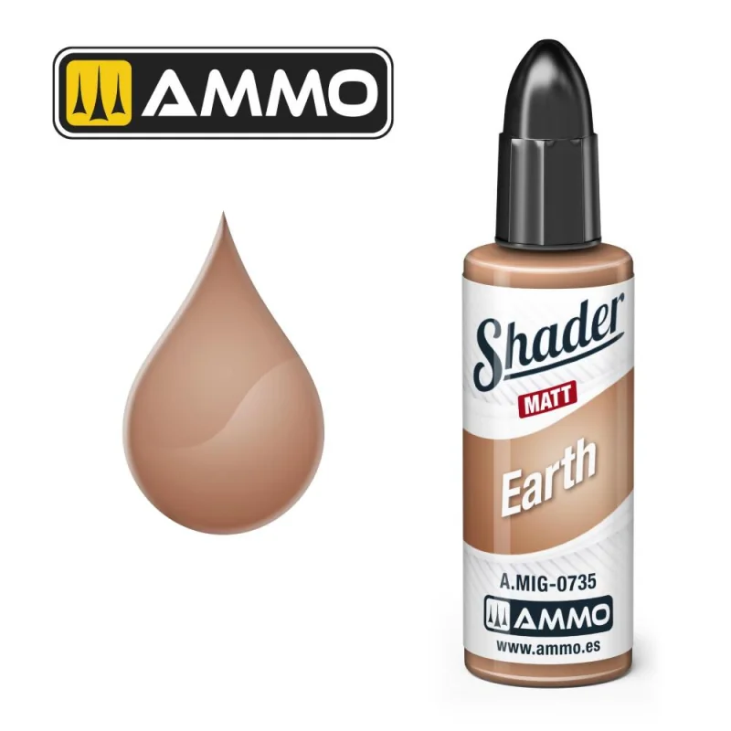 AMMO of MIG: MATT SHADER Earth 10mL Paint 