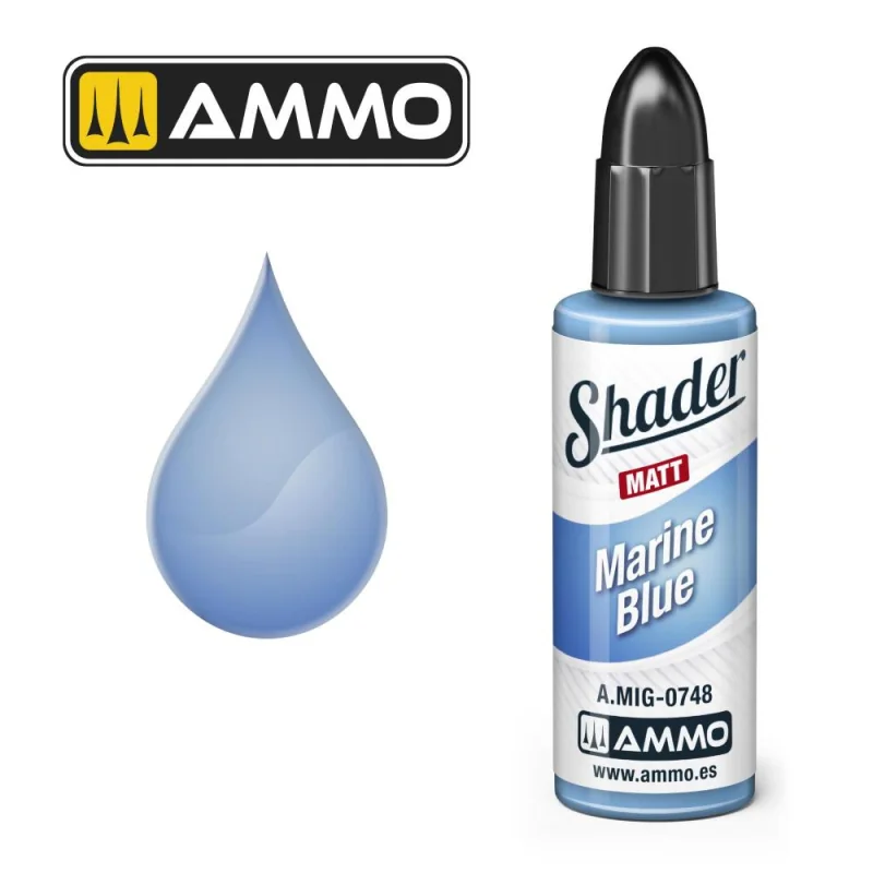 AMMO of MIG: MATT SHADER Marine Blue 10mL Paint 