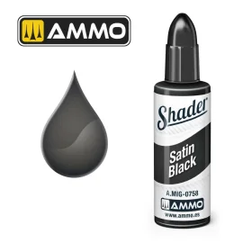 AMMO of MIG: MATT SHADER Satin Black 10mL Paint 