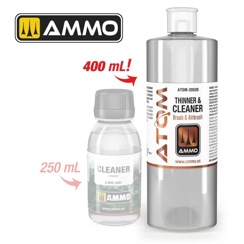 Ammo of Mig ATOM Thinner and Cleaner (400ml) Thinner