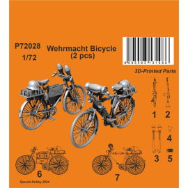 CMK: 1/72; Wehrmacht Bicycle (2 pcs) Miniature 