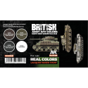 AK INTERACTIVE: Real Colors British Army AFV Colors. North-West Europe 1944-1945 SET Acrylic model paint