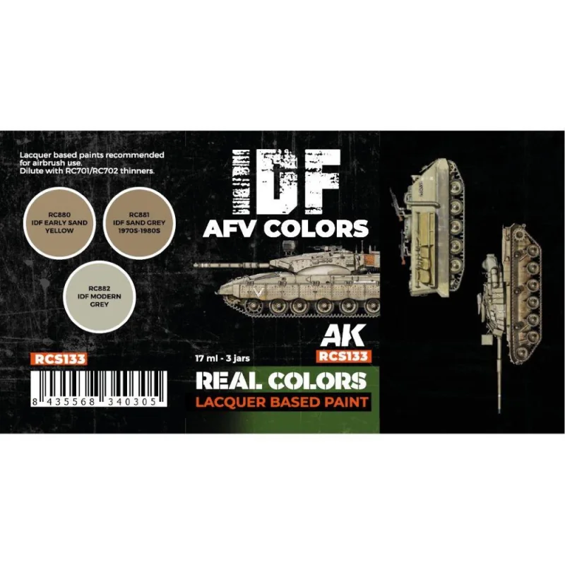 AK INTERACTIVE: Real Colors IDF AFV Colors SET Acrylic model paint