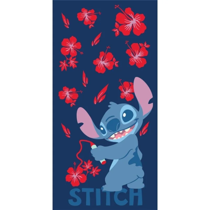 DISNEY - Stitch "Flowers" - 100% Cotton Beach Towel - 70x140cm 