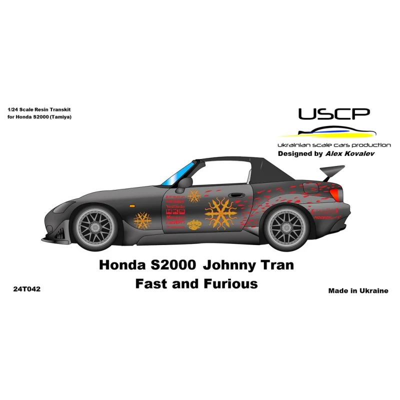 HONDA S2000 BLACK FAST AND FURIOUS JOHNNY TRAN Model kit 