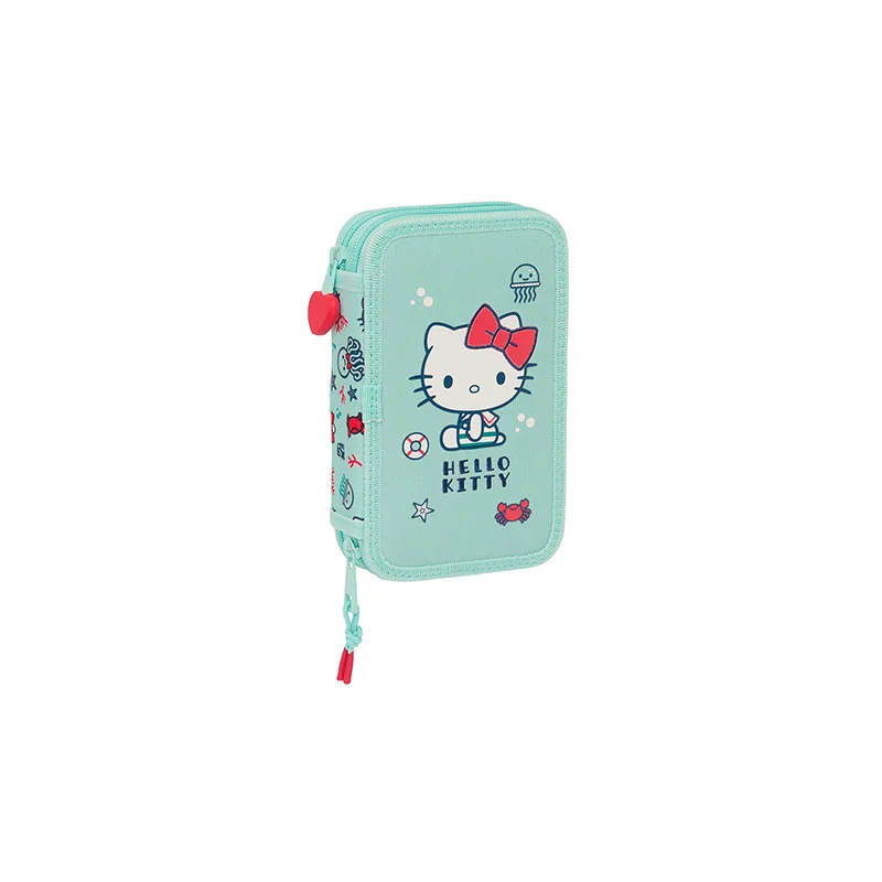 Double pencil case & stationery set (28 pieces) - Sea lovers - Hello Kitty 