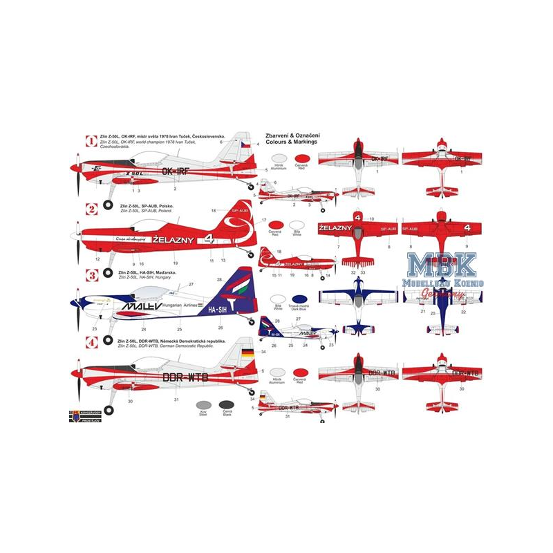 Zlin Z-50L Airplane model kit