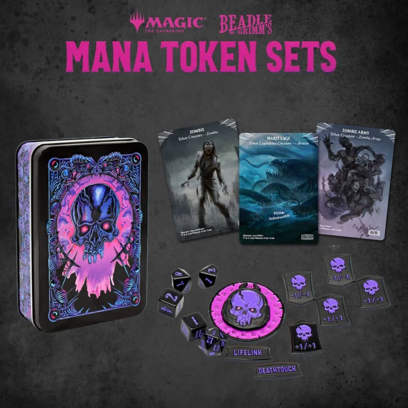 Magic the Gathering Dice and Token Pack Black Mana 