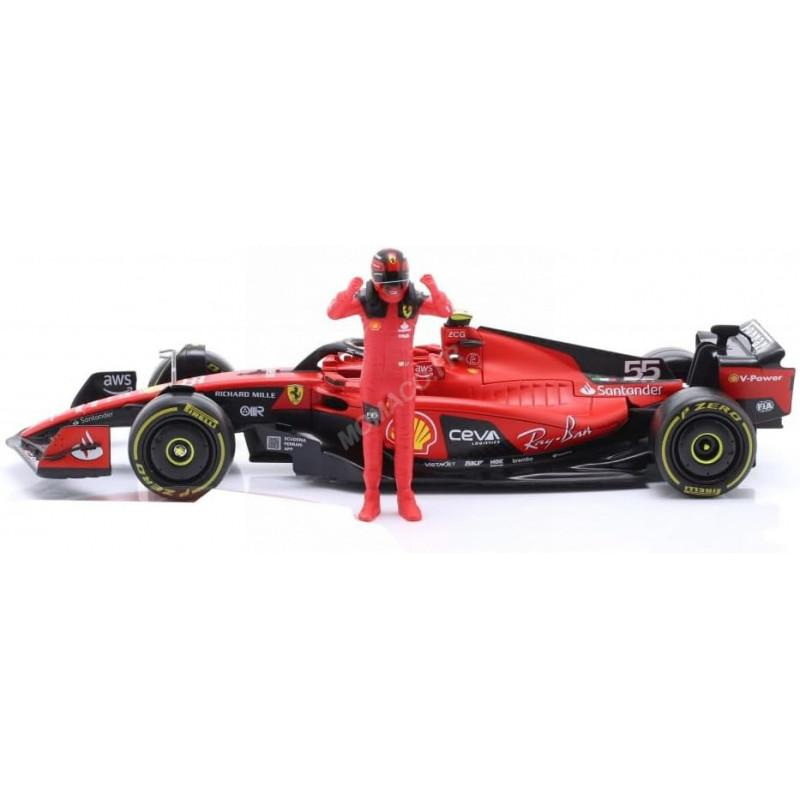 FERRARI F1 F23 TEAM SCUDERIA FERRARI 55 CARLOS SAINZ 2023 WITH DRIVER Die-cast 