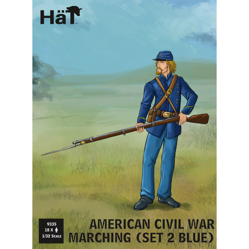 ACW Marching set 2 molded in Dark blue color like ACW Union army Figure 