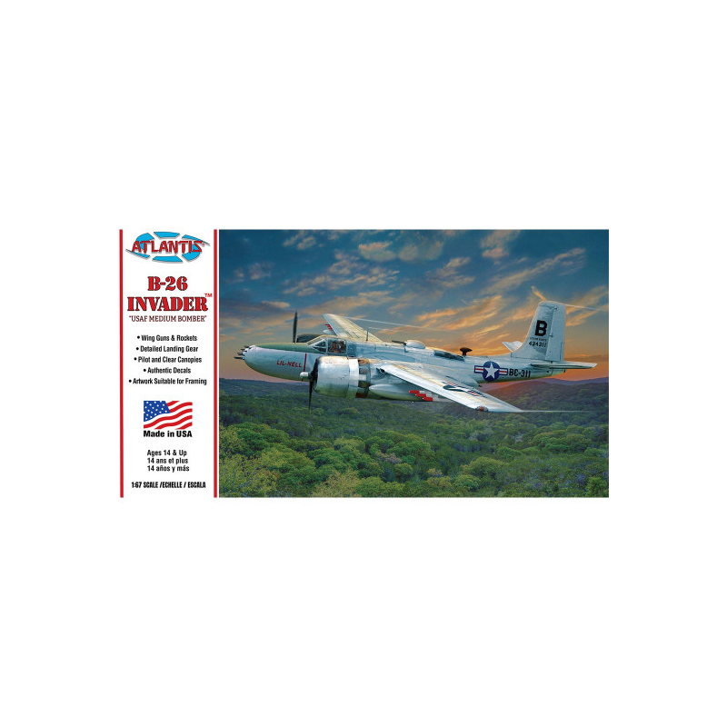 B-26 Invader Bomber USAF 1:67 Plastic Model Airplane Model kit 