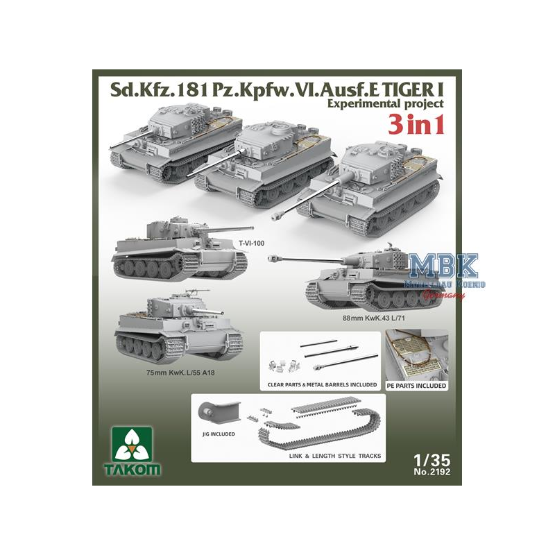 Tiger I Sd.Kfz.181 Pz.Kpfw. VI Ausf.E Experimental Military model kit