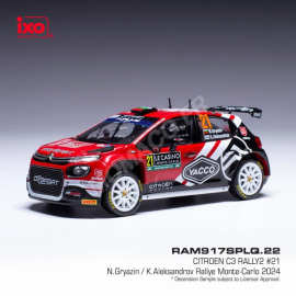 CITROEN C3 RALLYE 2 21 GRYAZIN/ALEKSANDROV WRC RALLYE MONTE-CARLO 2024 Die-cast 