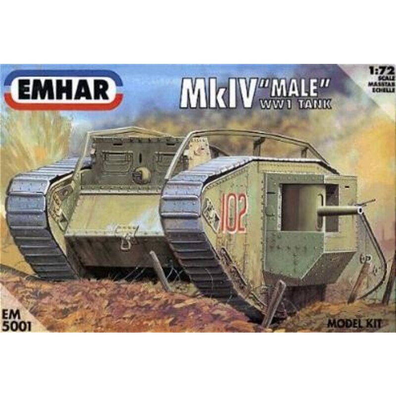 Mk.IV ′Male′ WWI heavy tank Decals: British/captured Germ Military model kit